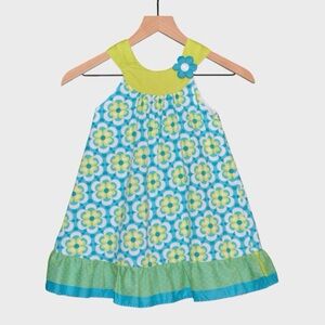 Penelope Mack Toddler Floral Print Ruffle Hem A Line Dress